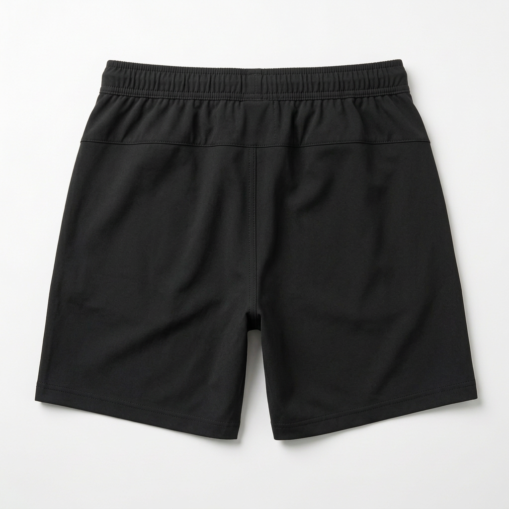 Black shorts rear view
