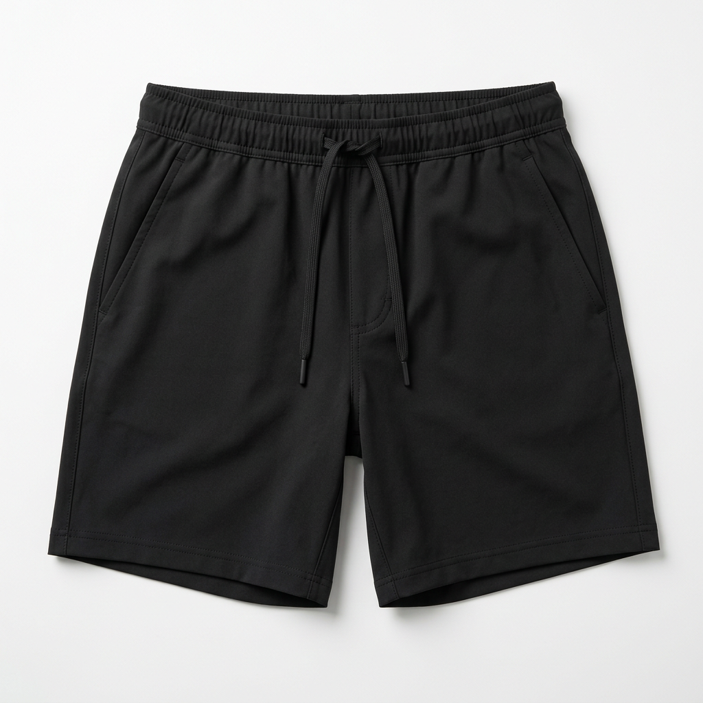 Black shorts front view