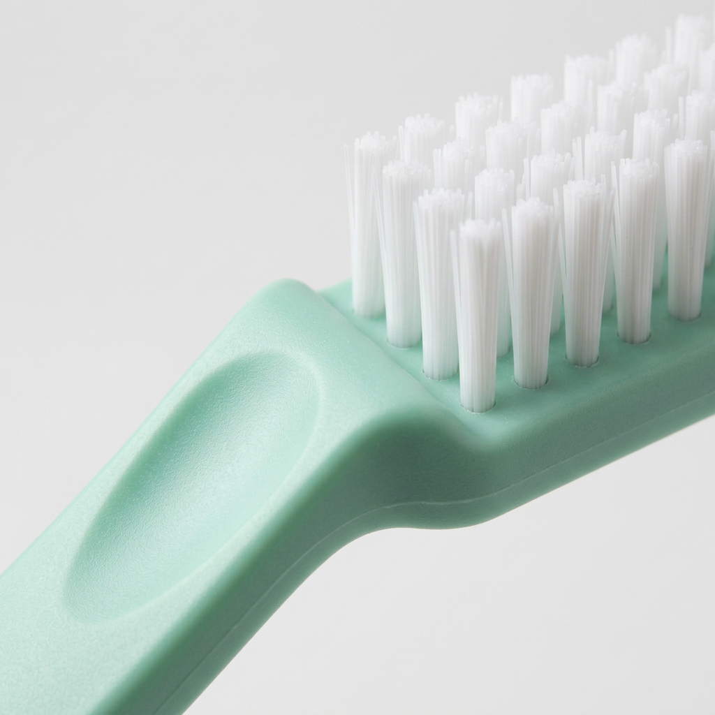 Slim detail shoe brush closeup, AI illustration