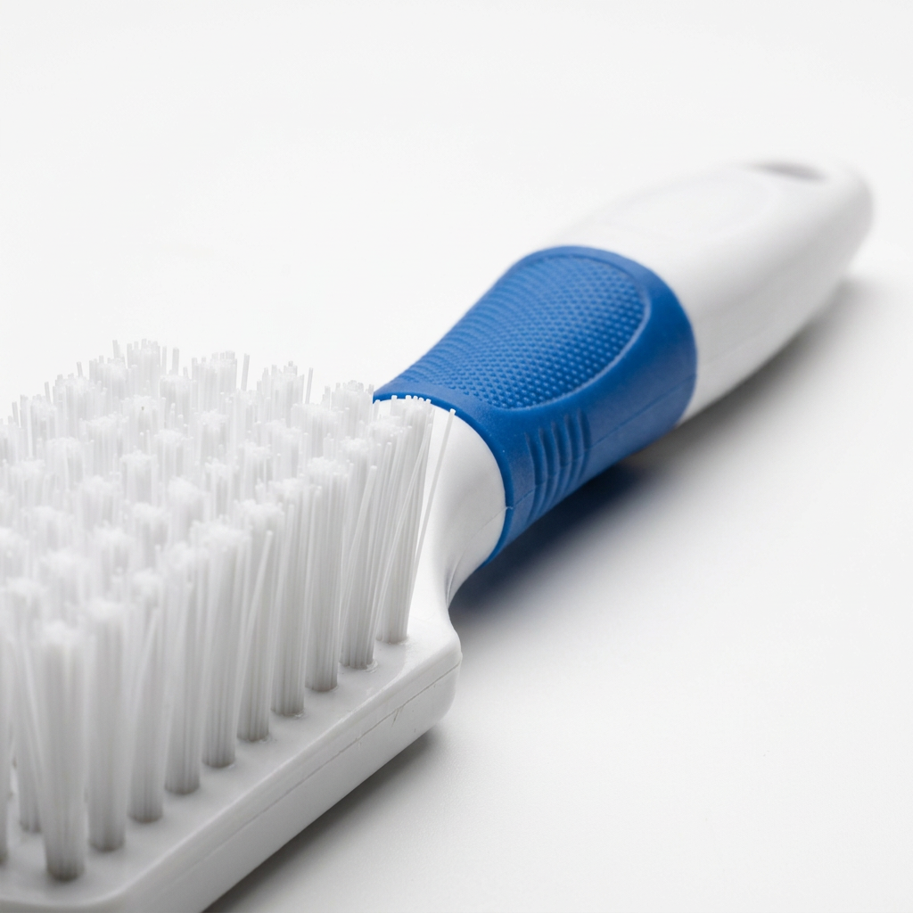 Long handle shoe brush detail, AI-generated illustration