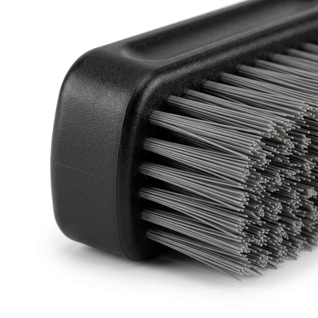 Compact palm shoe brush detail, AI illustration