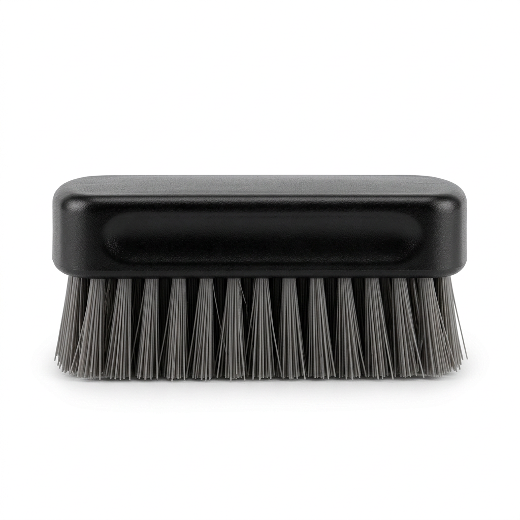 Compact palm shoe brush side view, AI illustration