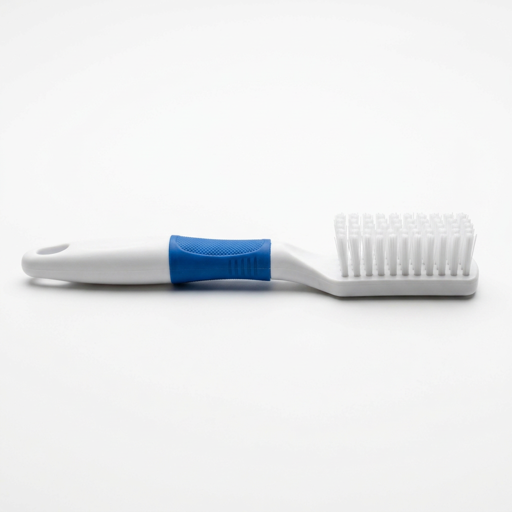 Long handle shoe brush side view, AI-generated illustration